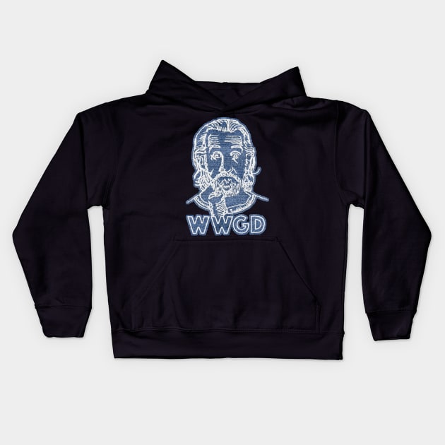 What Would George Do Embroidery Styles Kids Hoodie by ramdakoli